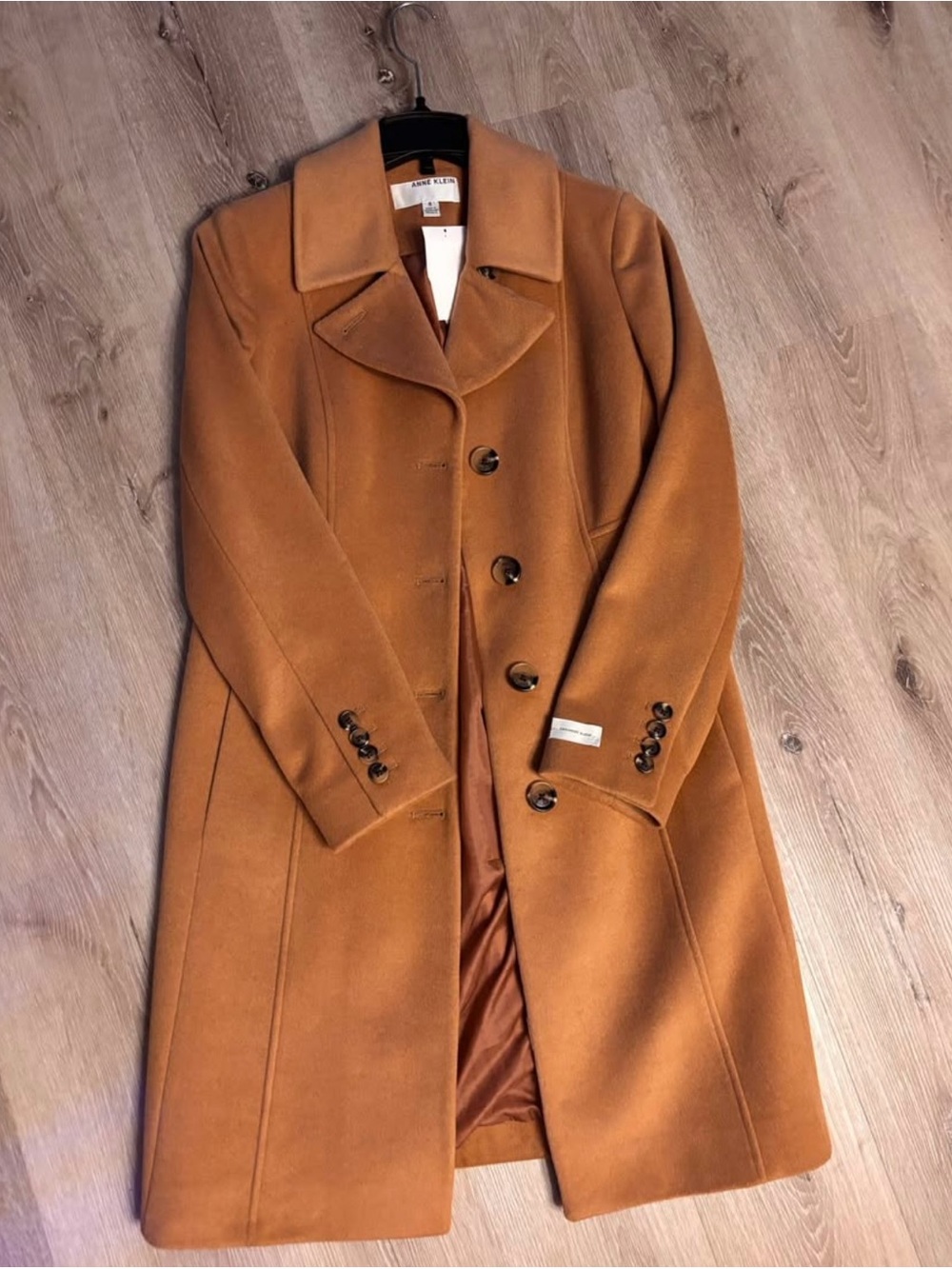Anne Klein Camel Trench Coat with Button Front